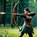 Amazon Bowazon**

"A professional archer Amazon, fully clothed in modest fantasy leather armor, firing a volley of arrows into a forest clearing, appropriate attire, safe for work, perfect anatomy, natural proportions, dynamic action pose, high quality rendering, family-friendly."

**