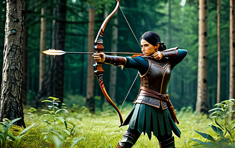 Amazon Bowazon**

"A professional archer Amazon, fully clothed in modest fantasy leather armor, firing a volley of arrows into a forest clearing, appropriate attire, safe for work, perfect anatomy, natural proportions, dynamic action pose, high quality rendering, family-friendly."

**